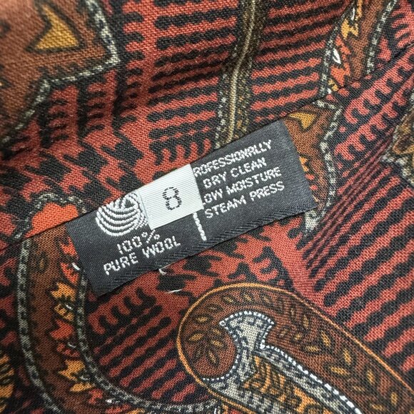 Evan Picone Brown Wool Long Trench Coat & Scarf Size 8 Vintage 1980s Made in USA - Picture 11 of 12